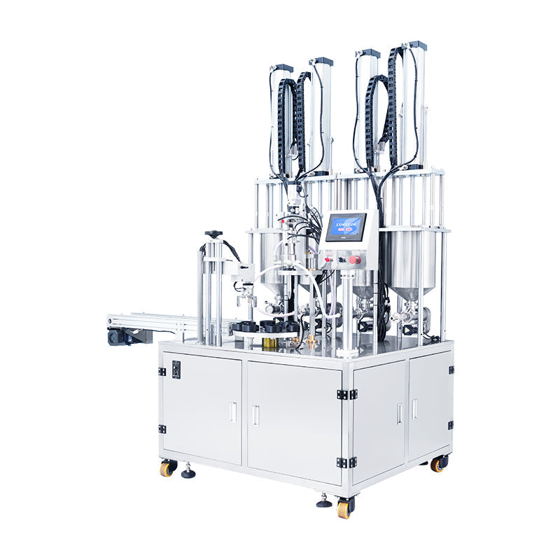 ZONESUN ZS-VTRPF4 Automatic 4-Color Cosmetic Cream Filling Machine for Jars