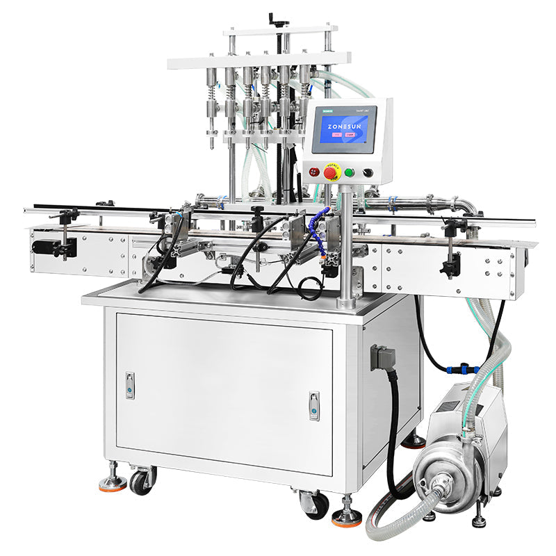 ZONESUN ZS-VTZL100 Automatic 6-Head Liquid Level Filler for Whiskey & Beverages