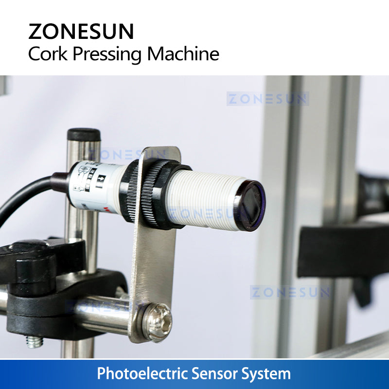 ZONESUN ZS-XG16D1 Automatic Corking Machine, Wine Bottle Cork Pressing System with Elevator Feeder for T-Corks & Straight Wood Corks