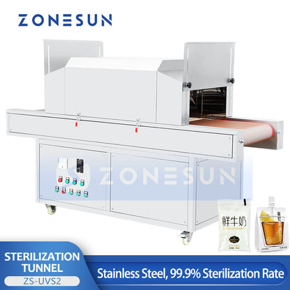 ZONESUN ZS-UVS2 Industrial UV Sterilization Tunnel for Cosmetic Food Beverage Disinfection