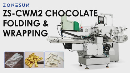 ZONESUN ZS-CWM2 Automatic Envelope Fold Wrapping Machine for Chocolate Bars & Tablets