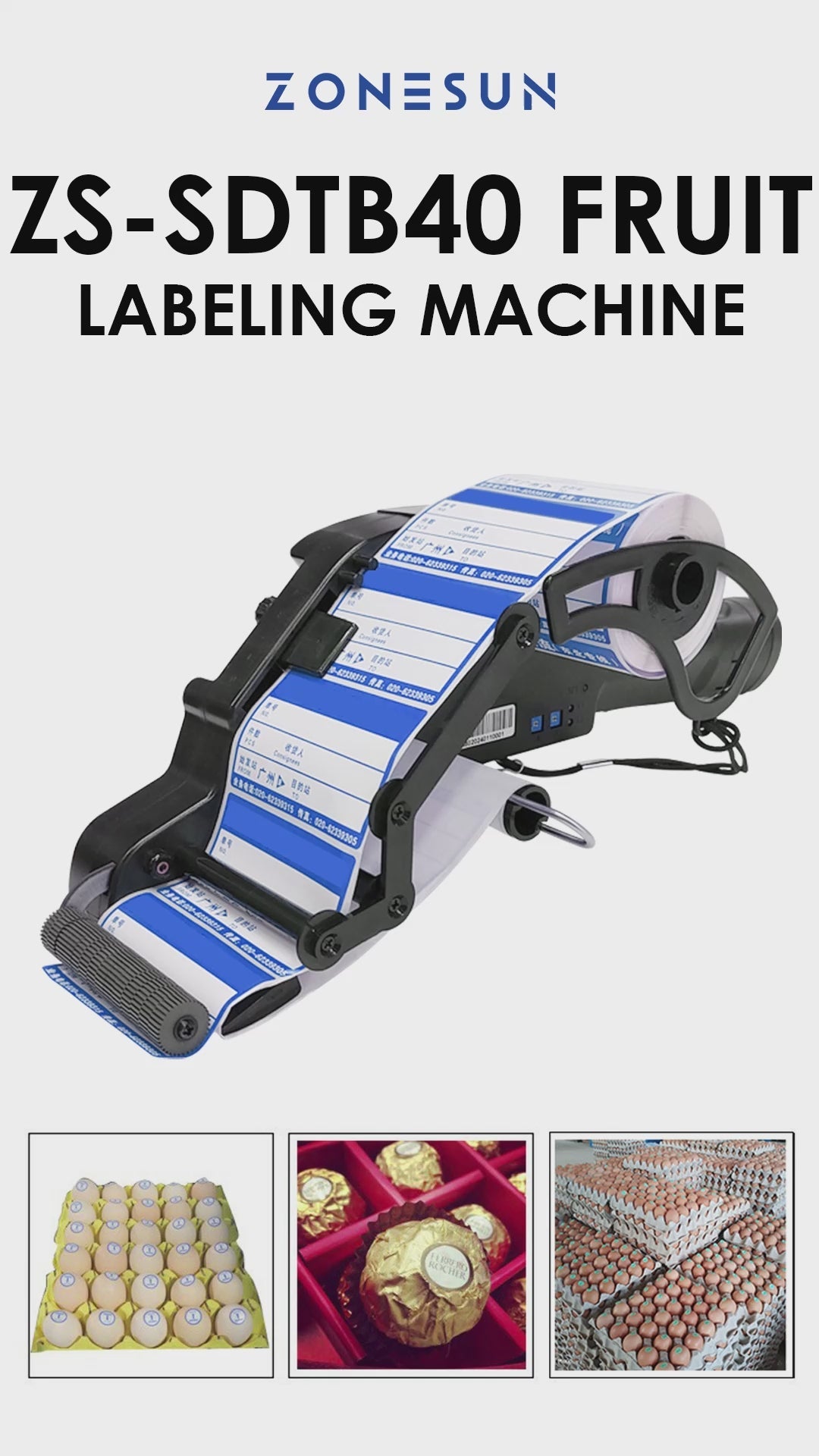 Zonesun ZS-SDTB40 Portable Handheld Electric Label Applicator