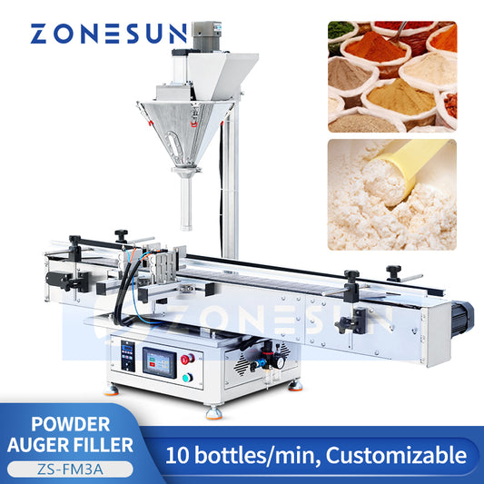 ZONESUN ZS-FM3A High-Precision Dry Powder Auger Filler & Bottle Packaging Machine