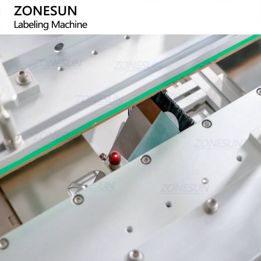 ZONESUN ZS-TB822Y Automatic Front Side & Bottom Side Labeling Machine For Luncheon Meat Round Metal Cans Coemstic Bottle Canned