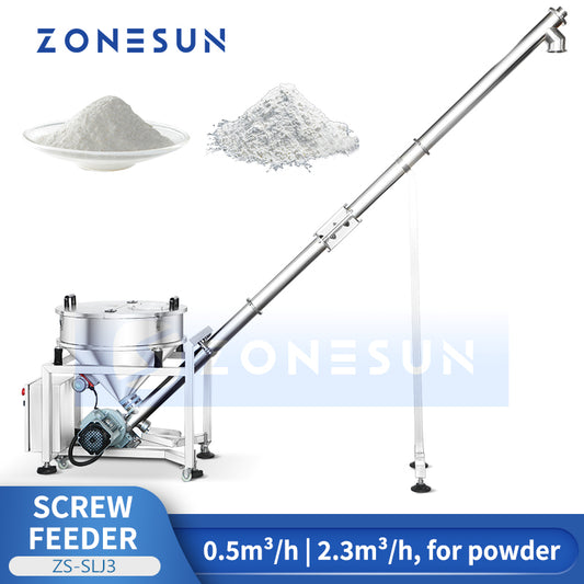 Alimentador de barrena inclinada en polvo automático para especias ZONESUN ZS-SLJ3 utilizado en alimentación de sal