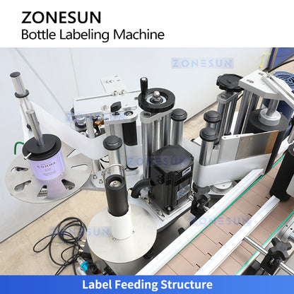 ZONESUN ZS-TB500R Desktop Round Bottle Wrap Label Applicator for Small Production