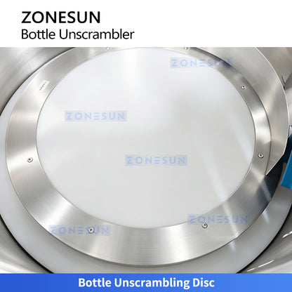 ZONESUN ZS-LP250 Automatic Plastic Bottle Unscrambler Machine, Rotary Feeding & Sorting Turntable for Square & Round Bottles