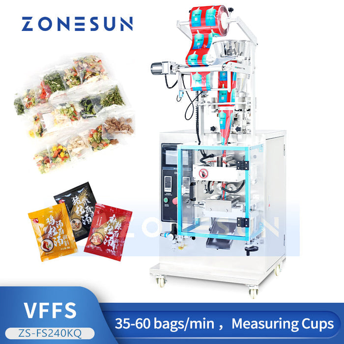 ZONESUN ZS-FS240KQ Automatische Granulat-Verpackungsmaschine für Zucker, Saatgut, Gewürze
