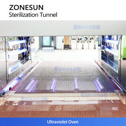 ZONESUN ZS-UVS2 Industrial UV Sterilization Tunnel for Cosmetic Food Beverage Disinfection