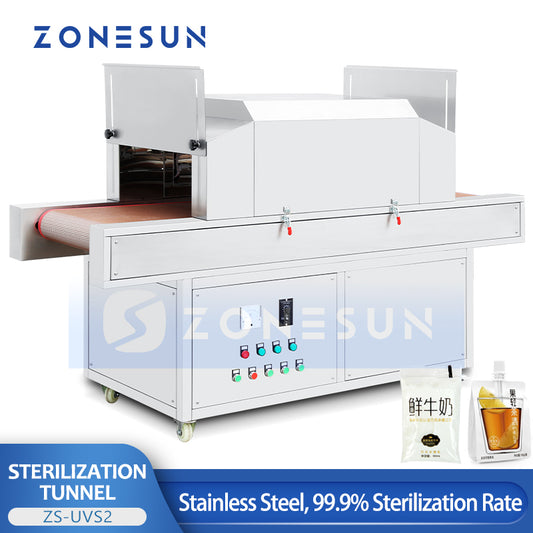 ZONESUN ZS-UVS2 Industrial UV Sterilization Tunnel for Cosmetic Food Beverage Disinfection