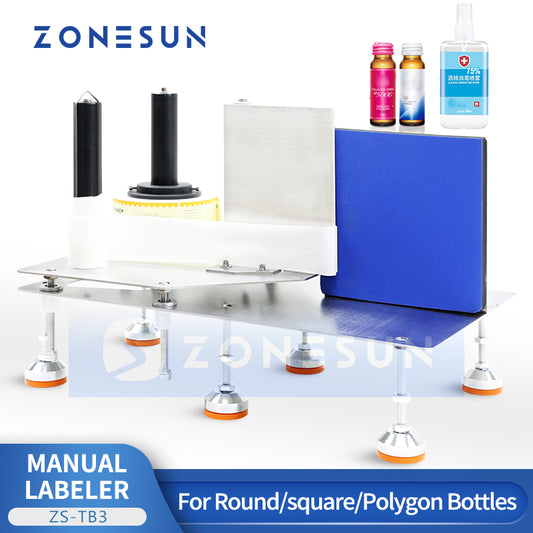 ZONESUN ZS-TB3 Etichettatrice manuale per bottiglie poligonali tonde e quadrate