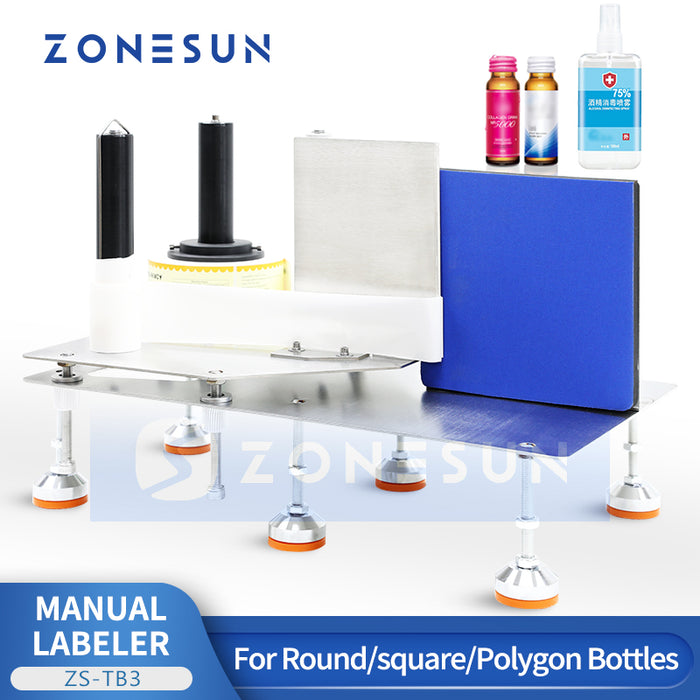 ZONESUN ZS-TB3 Manuelle Etikettiermaschine für runde, eckige und polygonale Flaschen