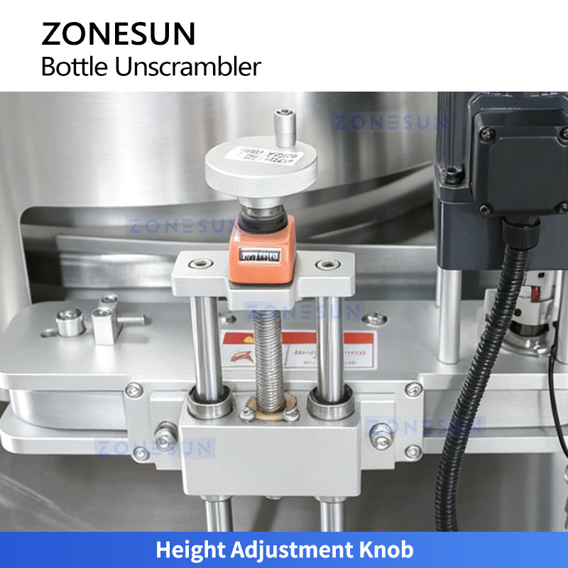 ZONESUN ZS-LP250 Automatic Plastic Bottle Unscrambler Machine, Rotary Feeding & Sorting Turntable for Square & Round Bottles
