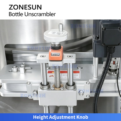 ZONESUN ZS-LP250 Automatic Plastic Bottle Unscrambler Machine, Rotary Feeding & Sorting Turntable for Square & Round Bottles