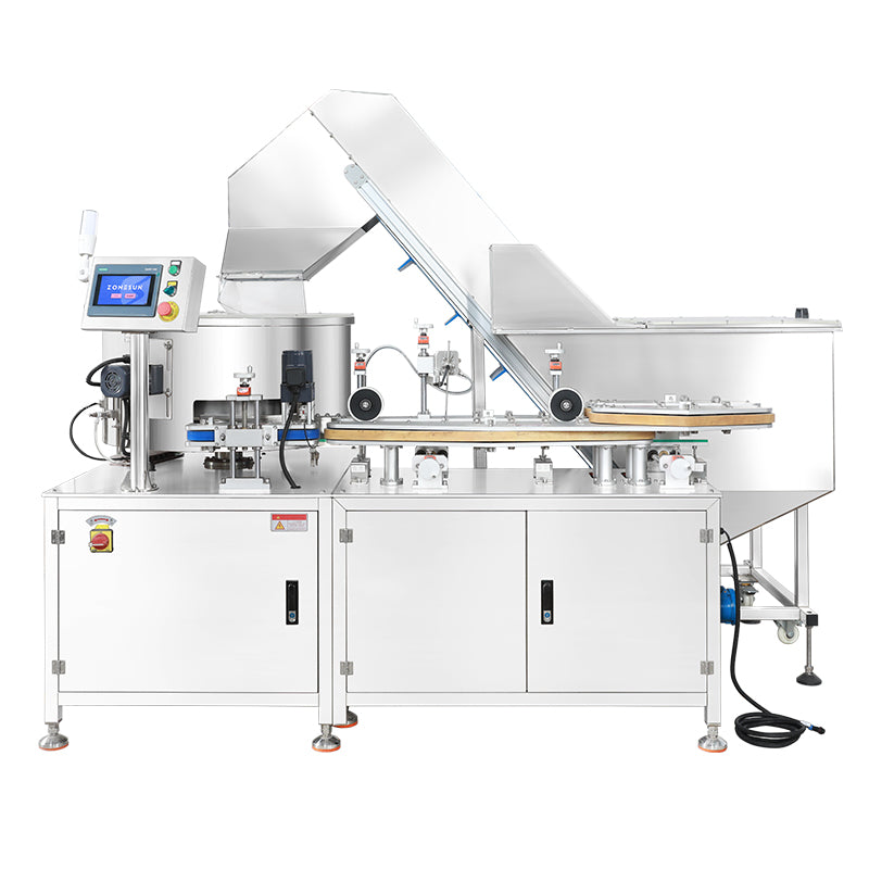 ZONESUN ZS-LP250 Automatic Plastic Bottle Unscrambler Machine, Rotary Feeding & Sorting Turntable for Square & Round Bottles