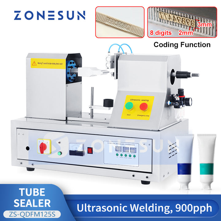 Sigillatrice e taglierina a ultrasuoni per tubetti ZONESUN ZS-QDFM125S per tubetti morbidi di creme cosmetiche e dentifricio