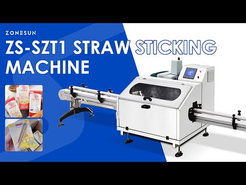 ZONESUN ZS-SZT1 Automatic Milk Beverage Straw Pasting Machine Straw Applicator