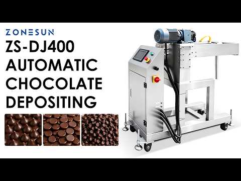 ZONESUN ZS-DJ400 Automatic Chocolate Depositor Machine - Servo PLC Controlled Chocolate Chips, Drops & Buttons Depositing Equipment for Confectionery
