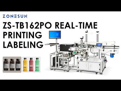 ZONESUN ZS-TB162PO Real-Time Printing Wrap-Around Square Bottle Labeling Machine
