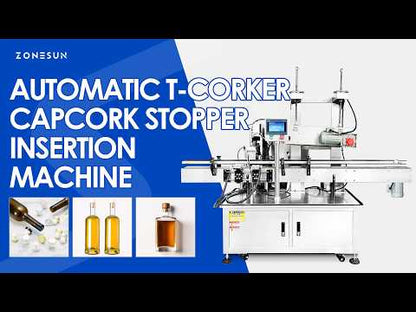 ZONESUN ZS-XG21U Automatic T-Corking Machine for Spirits & Liquor Bottles  High-Speed Bar-Top Stopper Insertion Line