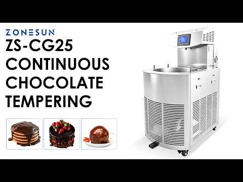 ZONESUN ZS-CG25 25L Automatic Chocolate Tempering Machine Commercial PLC Touchscreen Chocolate Crystallization & Enrobing