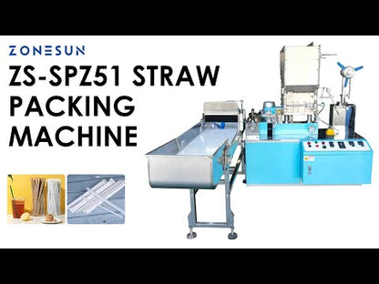 ZONESUN ZS-SPZ51 Automatic Single Straw Packing Machine Plastic Straw Filling and Cutting Equipment