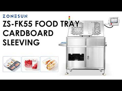 ZONESUN ZS-FK55 Automatic Cardboard Sleeving Machine | High-Speed Food Tray & Meal Box Packaging Equipment