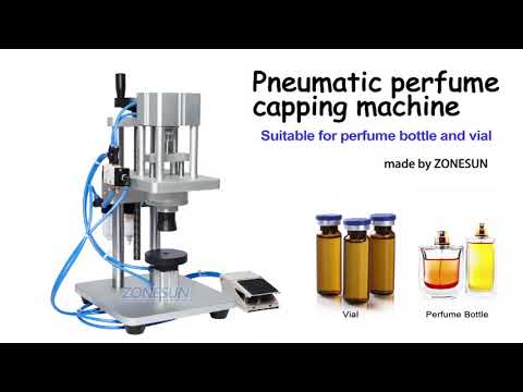 ZONESUN Pneumatic Perfume Vial Aluminum Plastic Capping Machine 13/15/18/20mm