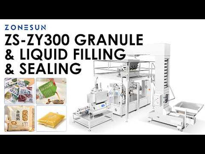 ZONESUN ZS-ZY300 Rotary Pouch Multigrain Porridge Packaging Machine for Food Granules Liquids Filling Sealing