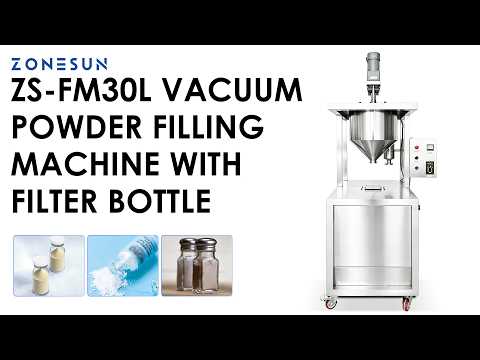 ZONESUN ZS-FM30L Dust-Free Vacuum Powder Filler Pro Filling Machine for Ultra-Fine Powders & Spices (10-30 pcs/min)