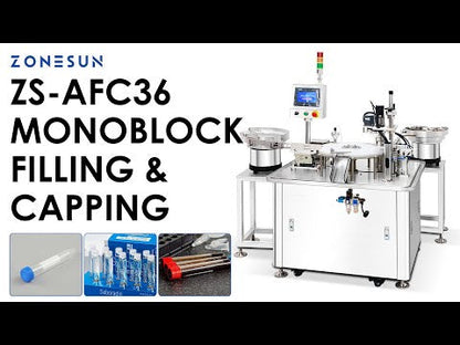 ZONESUN ZS-AFC36 Test Tube Liquid Filling and Capping Machine Cam System Monoblock for Solvents Labs