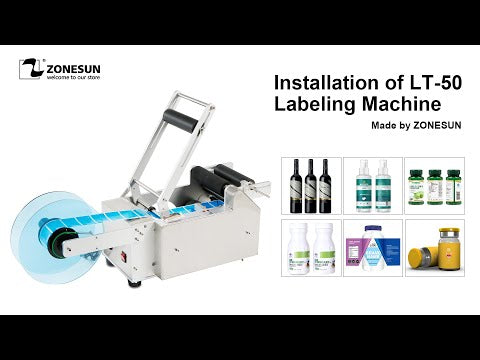 ZONESUN ZS-LT50 Semi-Auto Round Bottle Labeling Machine ±0.5mm Accuracy