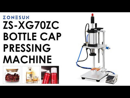 ZONESUN ZS-XG70ZC Semi-automatic Liquor Wine Gin Jar Whisky Plastic Bottle Cap Cork Pressing Capping Machine