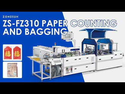 ZONESUN ZS-FZ310 Automatic Notebook Counting Filling Sealing Machine with Integrated Bundling System
