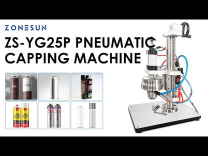 ZONESUN ZS-YG25P Pneumatic Aerosol Can Crimping Machine Luminum Spray Can Sealer