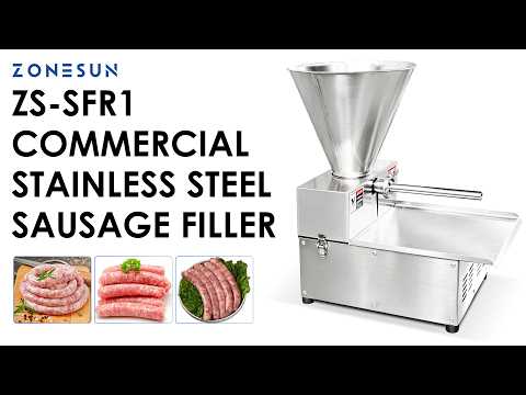 ZONESUN ZS-SFR1 Commercial Electric Sausage Stuffer Machine 200kg/h - Stainless Steel Meat Filler with Foot Pedal