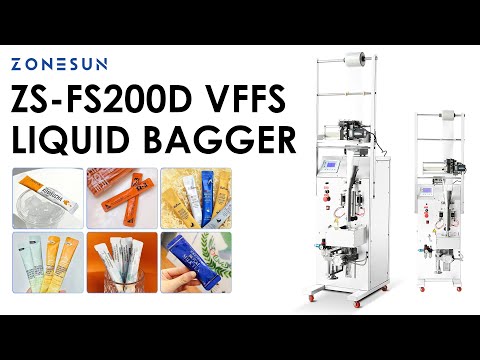 ZONESUN ZS-FS200D Automatic Vertical Liquid Sachet Filling and Sealing Machine for Water and Juice Pouch Packing
