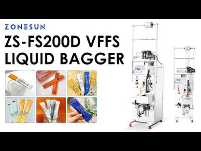 ZONESUN ZS-FS200D Automatic Vertical Liquid Sachet Filling and Sealing Machine for Water and Juice Pouch Packing