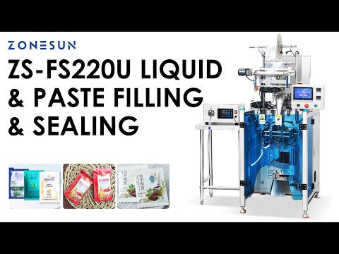 ZONESUN ZS-FS220U Automatic VFFS Sachet Packing Machine for Liquids & Pastes