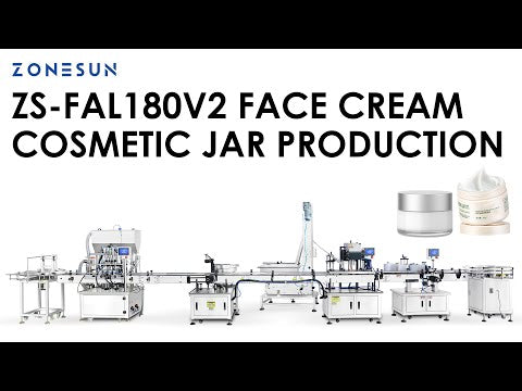 ZONESUN ZS-FAL180V2 Face Cream Packaging Production Line Filling Capping Labeling Machine Line for Cosmetic Bottle Automatic Skincare Production