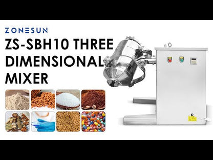 ZONESUN ZS-SBH10 3D Dry Powder & Granule Mixing Machine for Food & Chemical Use