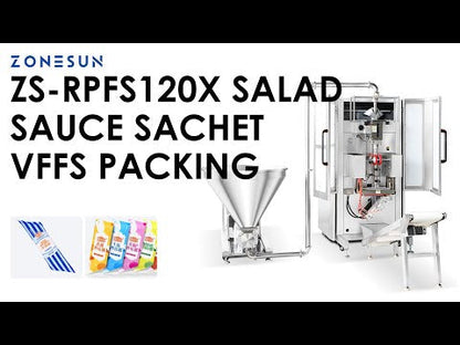 ZONESUN ZS-RPFS120X Automatic VFFS Packing Machine for Honey and Cream Sachet Filling & Sealing