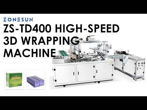 ZONESUN ZS-TD400 Automatic 3D Cellophane Wrapping Machine for Cosmetics and Boxes