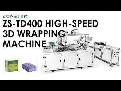 ZONESUN ZS-TD400 Automatic 3D Cellophane Wrapping Machine for Cosmetics and Boxes
