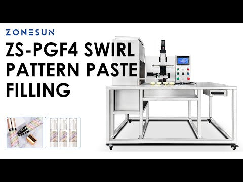 ZONESUN ZS-PGF4 Multi-Color Cream Filling Machine for Swirl Cushion Cosmetics Paste Filler