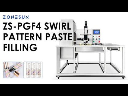 ZONESUN ZS-PGF4 Multi-Color Cream Filling Machine for Swirl Cushion Cosmetics Paste Filler