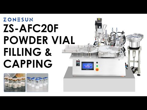 ZONESUN ZS-AFC20F Automatic Powder Vial Filling Capping Machine | Monoblock