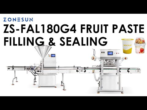 ZONESUN ZS-FAL180G4 Rotor Pump Paste Weighing Filling and Sealing Machine for Cup Puree