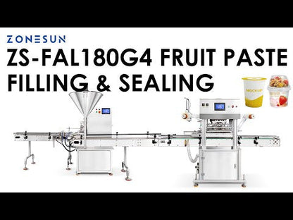 ZONESUN ZS-FAL180G4 Rotor Pump Paste Weighing Filling and Sealing Machine for Cup Puree