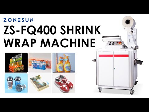 ZONESUN ZS-FQ400 Semi Automatic Shrink Wrapping Machine L-Type Sealing Wrapper Bottles Boxes Cartons Packaging